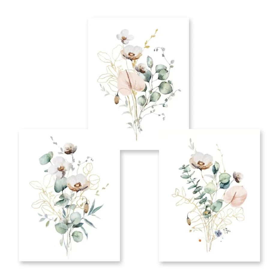 Canvas Print Wall Art - Watercolor - Florals, Botanicals, Dried Flowers