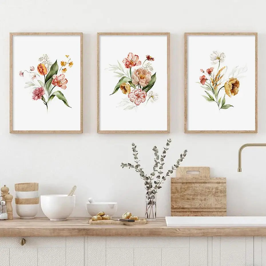 Canvas Print Wall Art - Watercolor - Florals, Botanicals, Dried Flowers