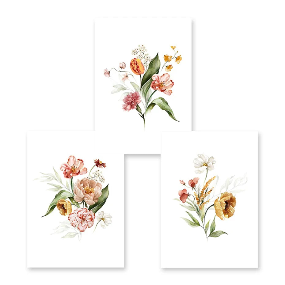 Canvas Print Wall Art - Watercolor - Florals, Botanicals, Dried Flowers