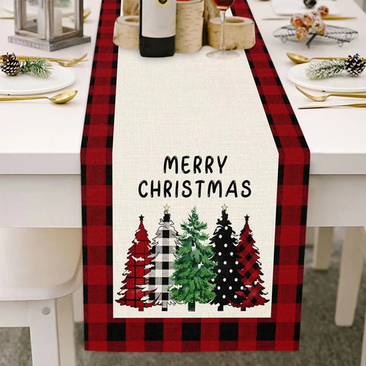 Christmas Table Runner - Cotton Linen - 70"