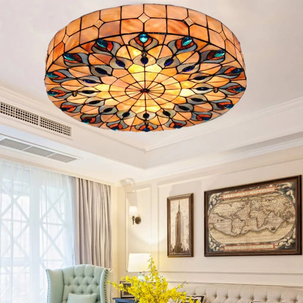 Tiffany Stained Glass Ceiling Light *Flush Mount