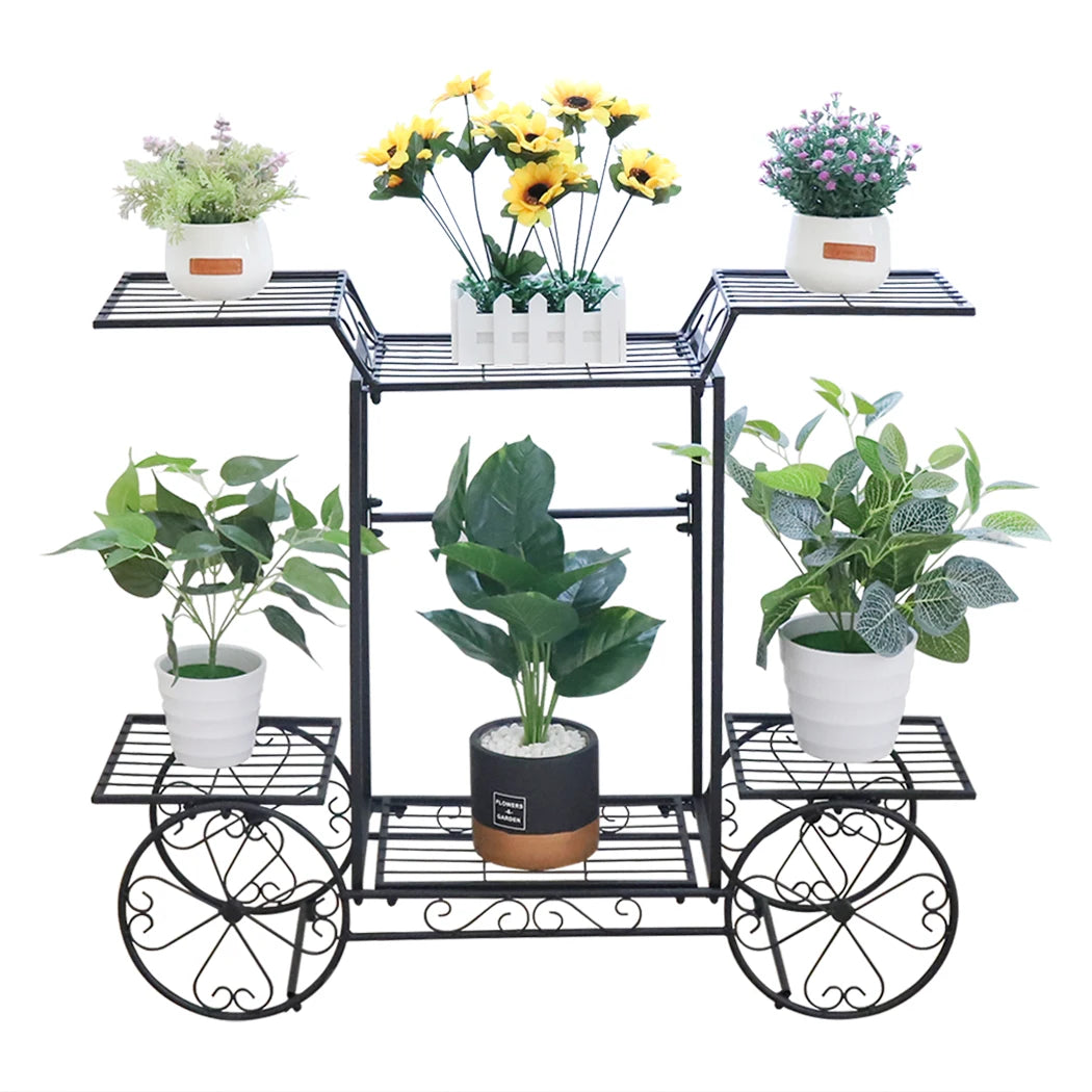 Wrought Iron Plant Stand, Garden Cart, Flower Cart