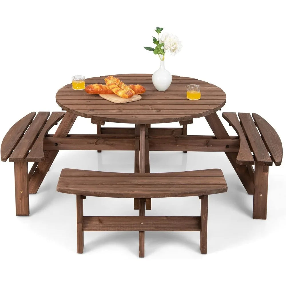 Round Picnic Table for 8