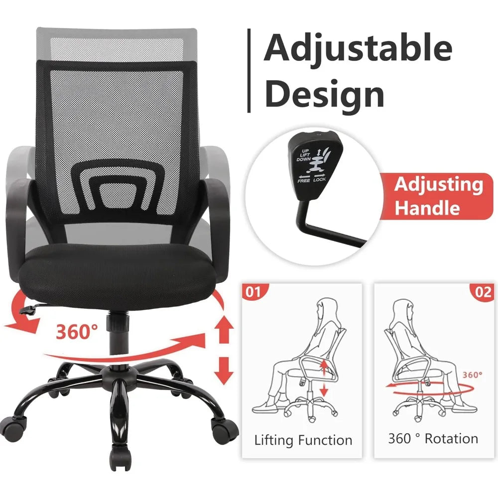 Home Office Desk Chair - Task - Ergonomic - Lumbar Support