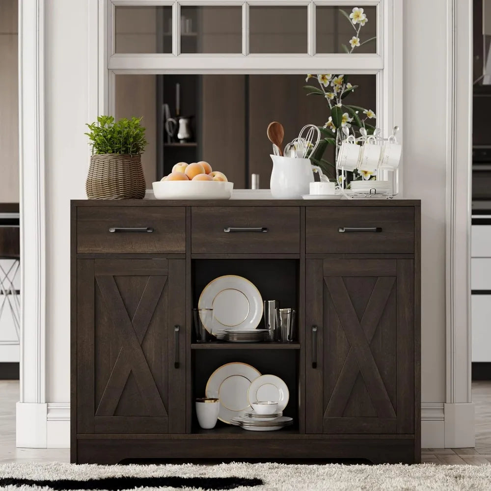 Sideboard - Buffet Cabinet - Barn Door Style