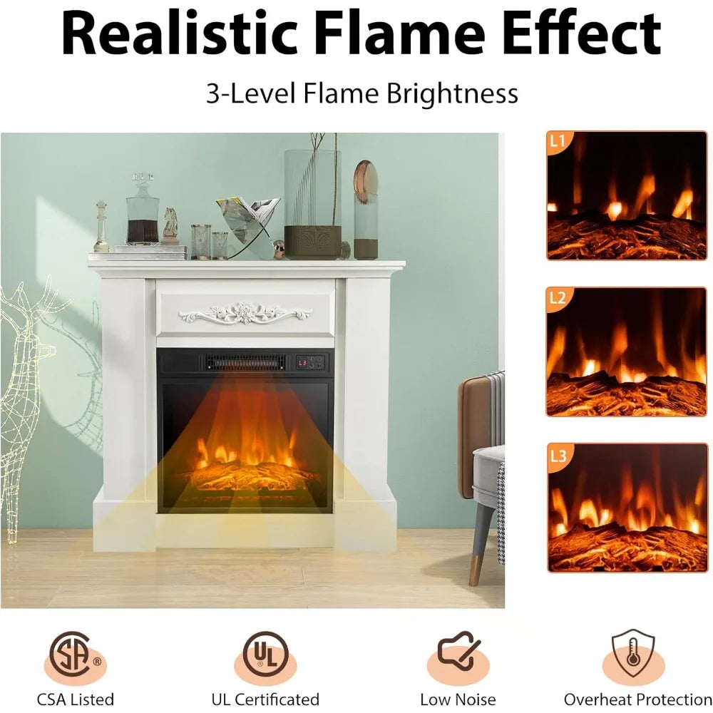 Electric Fireplace - 3D Flame Effect