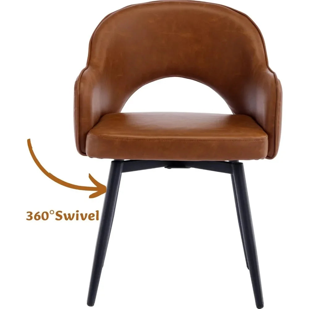 Diningroom Chair Set - 360 Degree Swivel - PU Leather