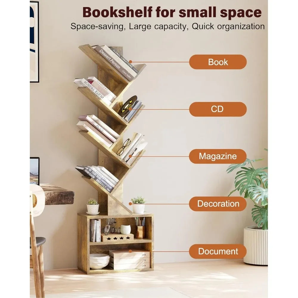 Book Shelf Tree ~ 6 Tiers ~ 2 Shelf Cabinet