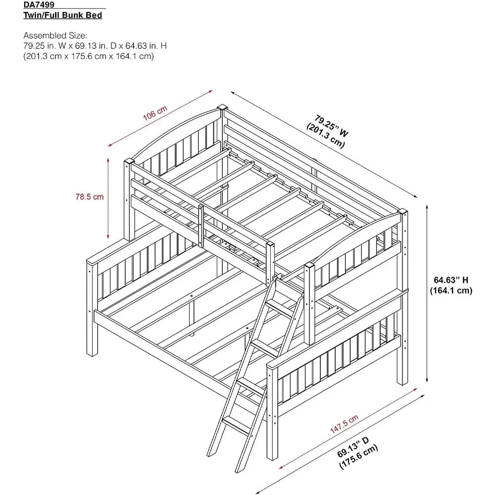 Dorel Living Airlie Solid Wood Bunk Bed