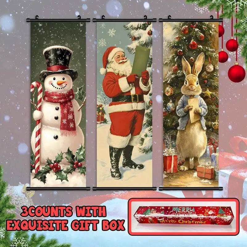 Christmas Themed Wall Hanging Banner Set *3Pcs