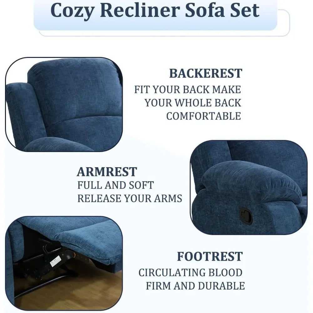 Reclining Sofa Set (3pcs)