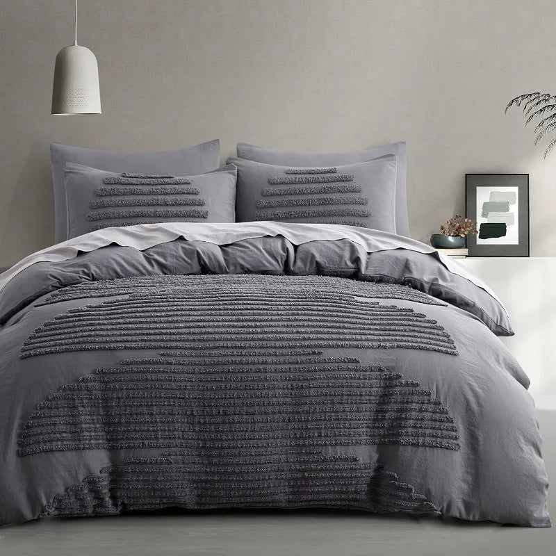 Duvet Cover Set *5Pcs - Tufted Boho Bedding