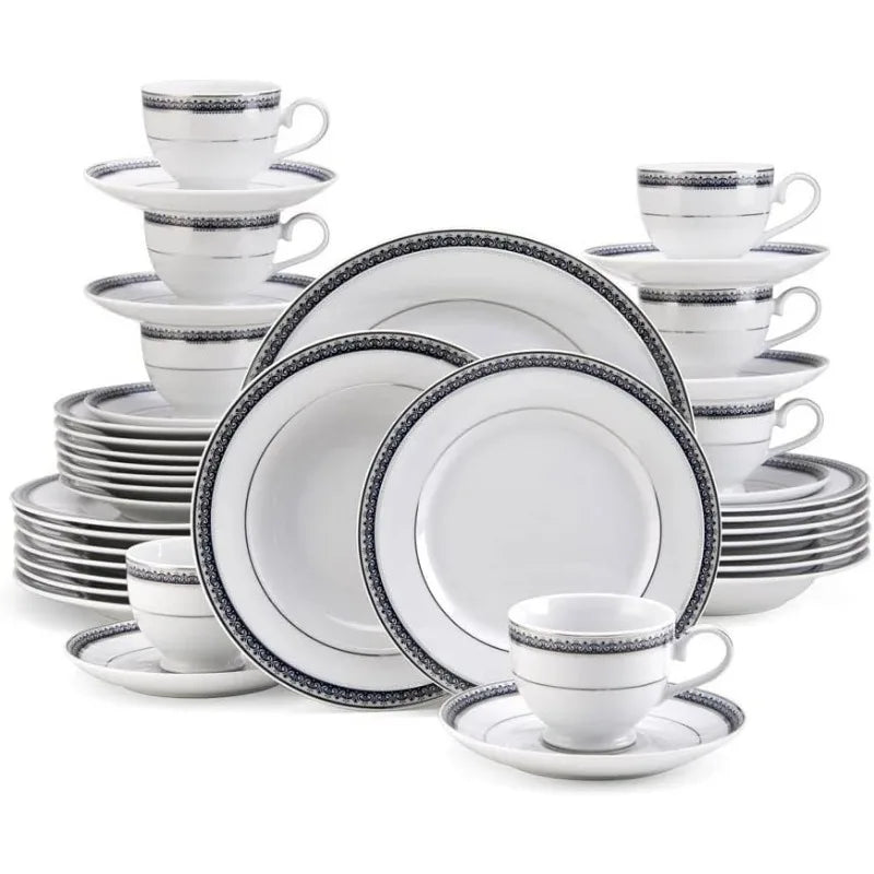 Dinnerware Set *40Pcs - White Porcelain - Diningroom Collection