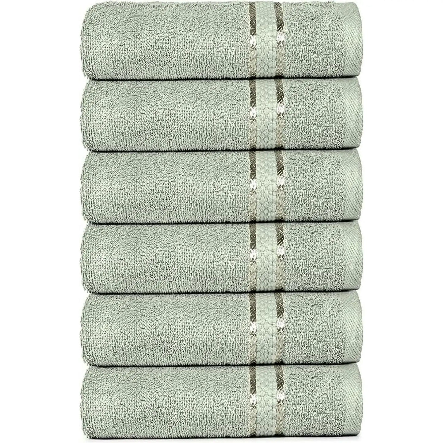 Hand & Face Towel Set *6Pcs - Rich Basic Collection - 16x38 Inches