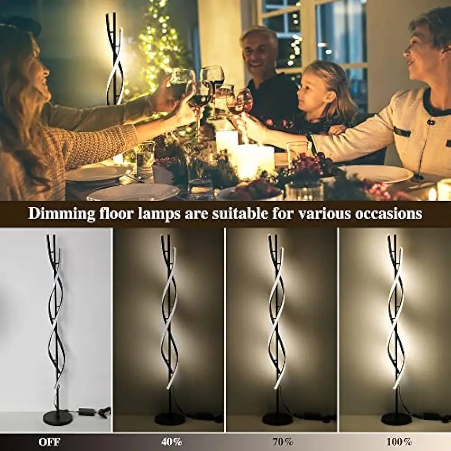 Lamp - Spiral Floor - Dimmable, Remote