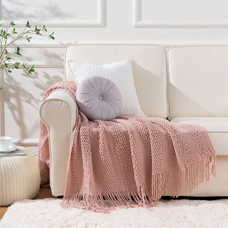 Throw Blanket with Tassels