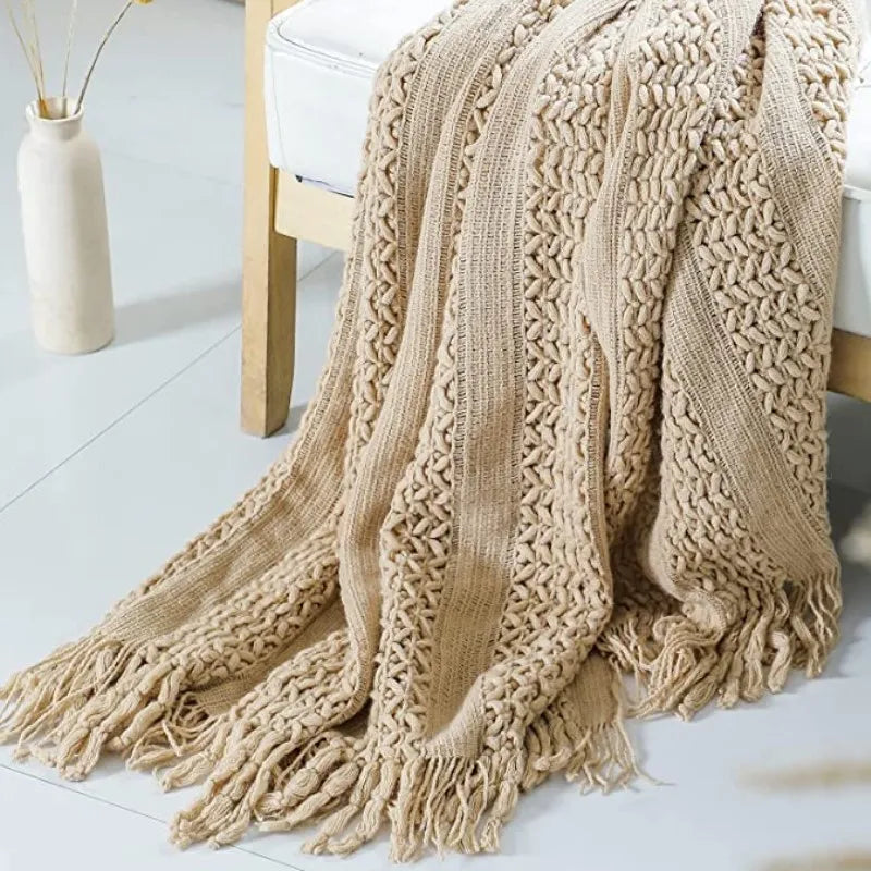 Throw Blanket with Tassels