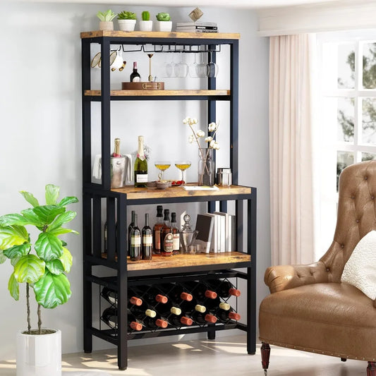 Wine Rack - Retro Industrial - 5 Tiers