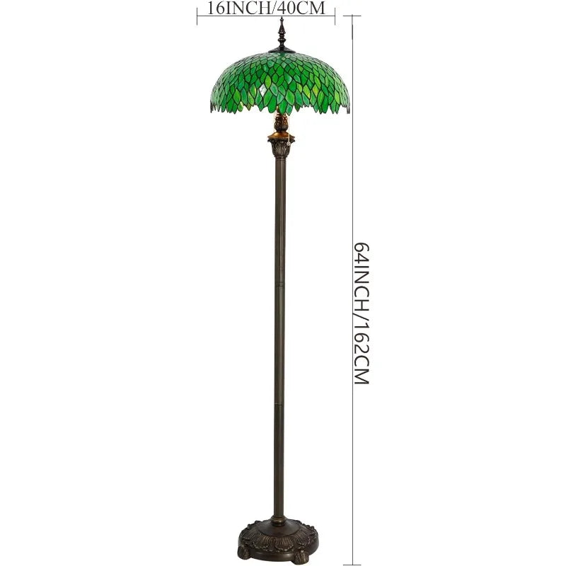 Floor Lamp Green Wisteria Stained Glass