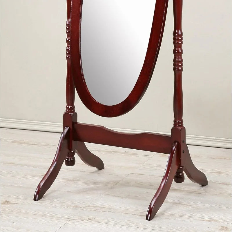 Mirror - Queen Anna Style - Wood Cherry Finish