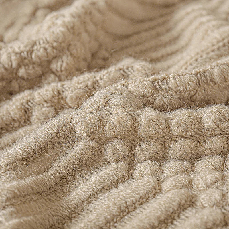 Textured Knitted Throw Blankets