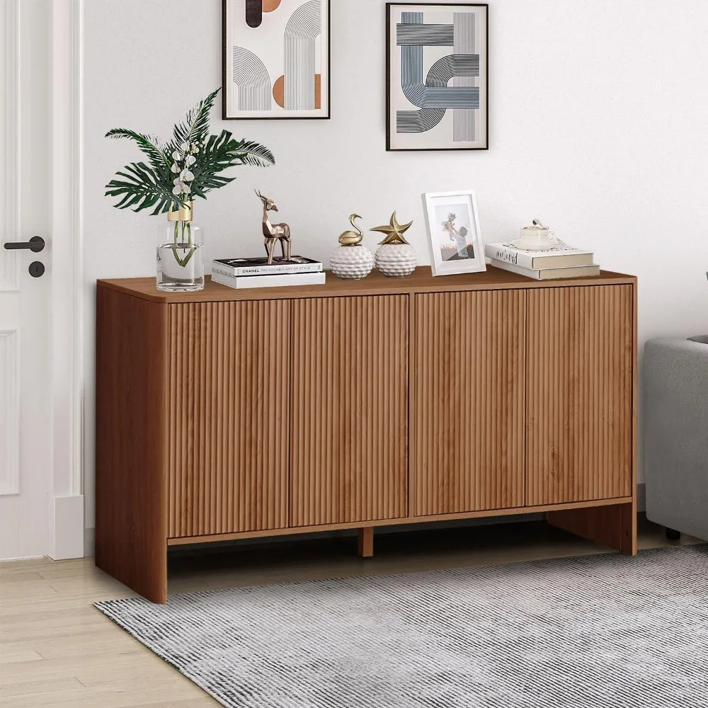 Credenza - Buffet Cabinet - Fluted Design - Home Storage Solutions