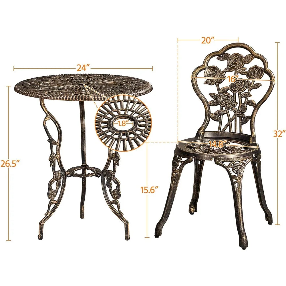 Bistro Set (3 pcs) Rose Design