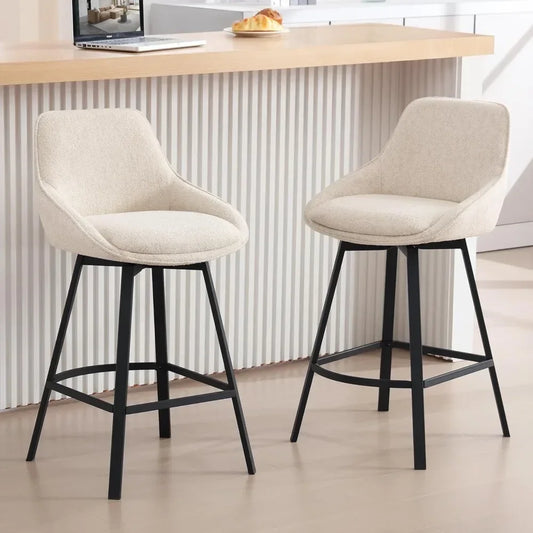 Bar Chair Set *2Pcs - Bar Stools - Counter Height - Kitchen Island Chairs - Upholstered