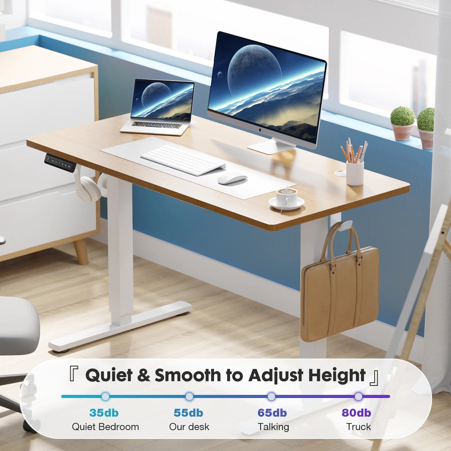 Electric Computer Desk- Adjustable Height - Ergonomic Work Station