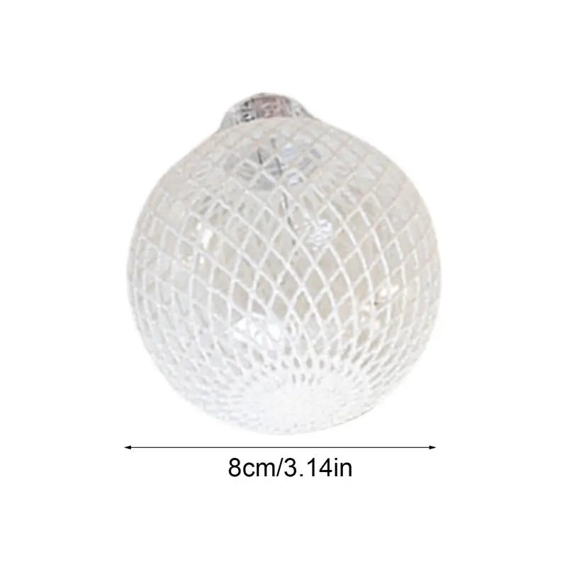 Christmas Ornament Set *6Pcs - 3.15" - White Transparent Glitter