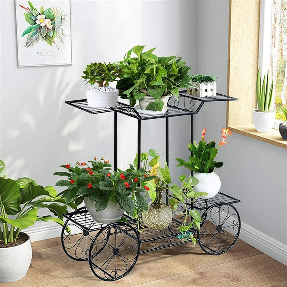 Wrought Iron Plant Stand, Garden Cart, Flower Cart