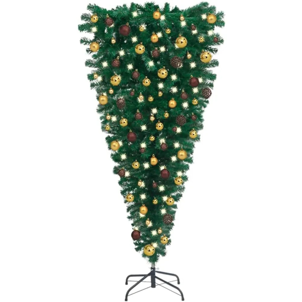 Christmas Tree 7' Inverted - Fully Decoated - 300 LED Lights - Whimsical