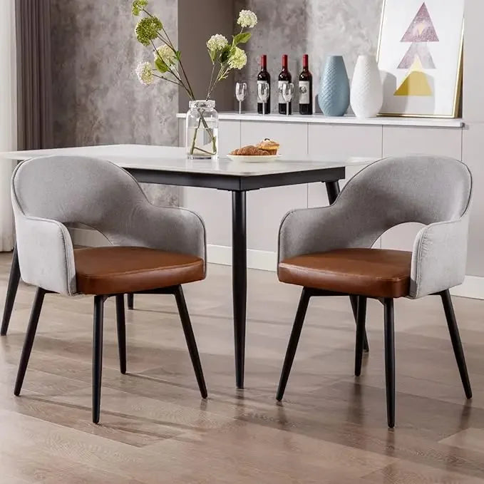 Diningroom Chair Set - 360 Degree Swivel - PU Leather