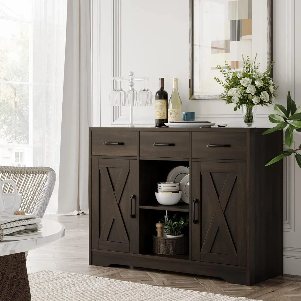 Sideboard - Buffet Cabinet - Barn Door Style