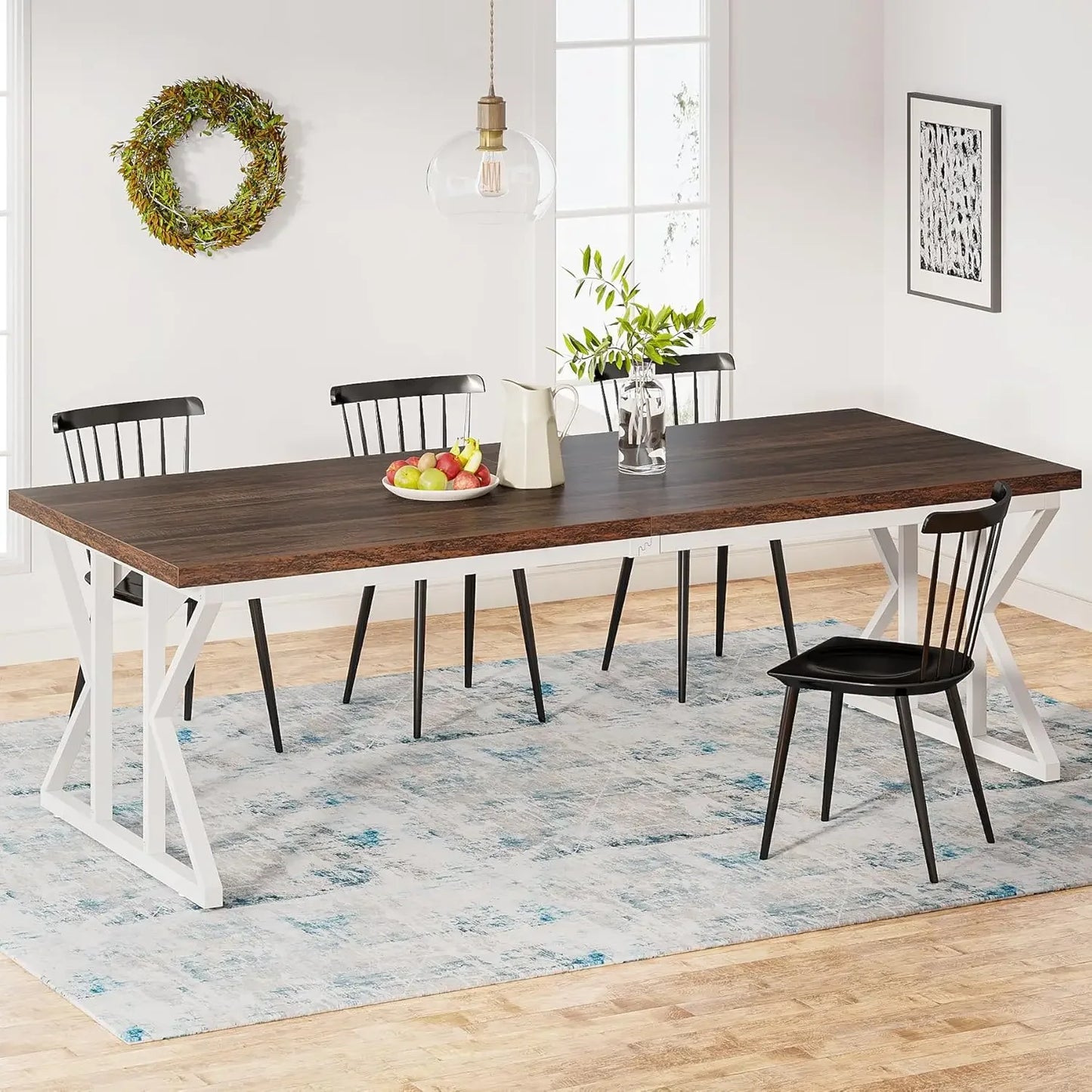 Dining Table For Six - Farmhouse Rustic Table - Kitchen Table For Six