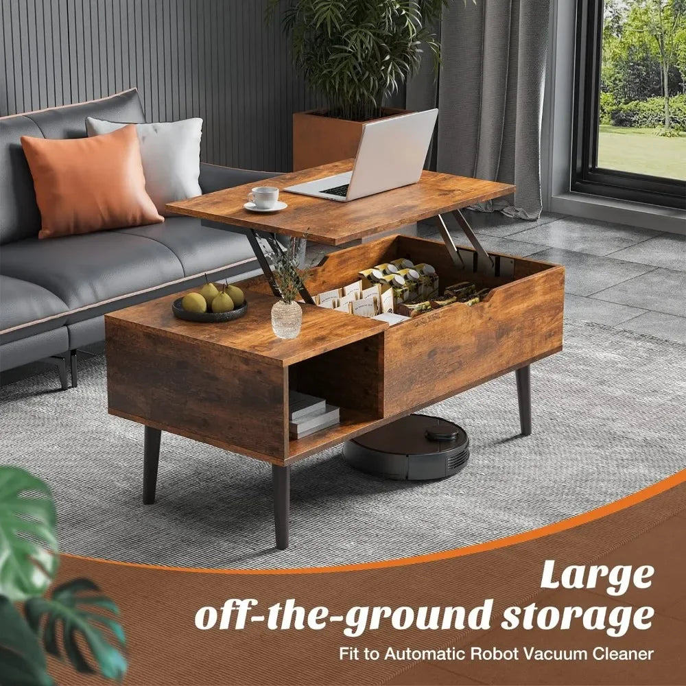 Coffee Table Brown Lift Top - Storage - Livingroom Collection