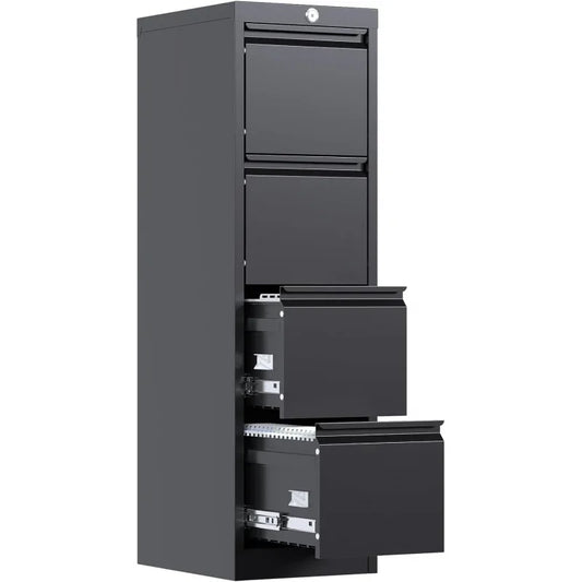 Metal 4 Drawer File Cabinet - Home Office Storage Solutions - Legal & Letter Filing Options