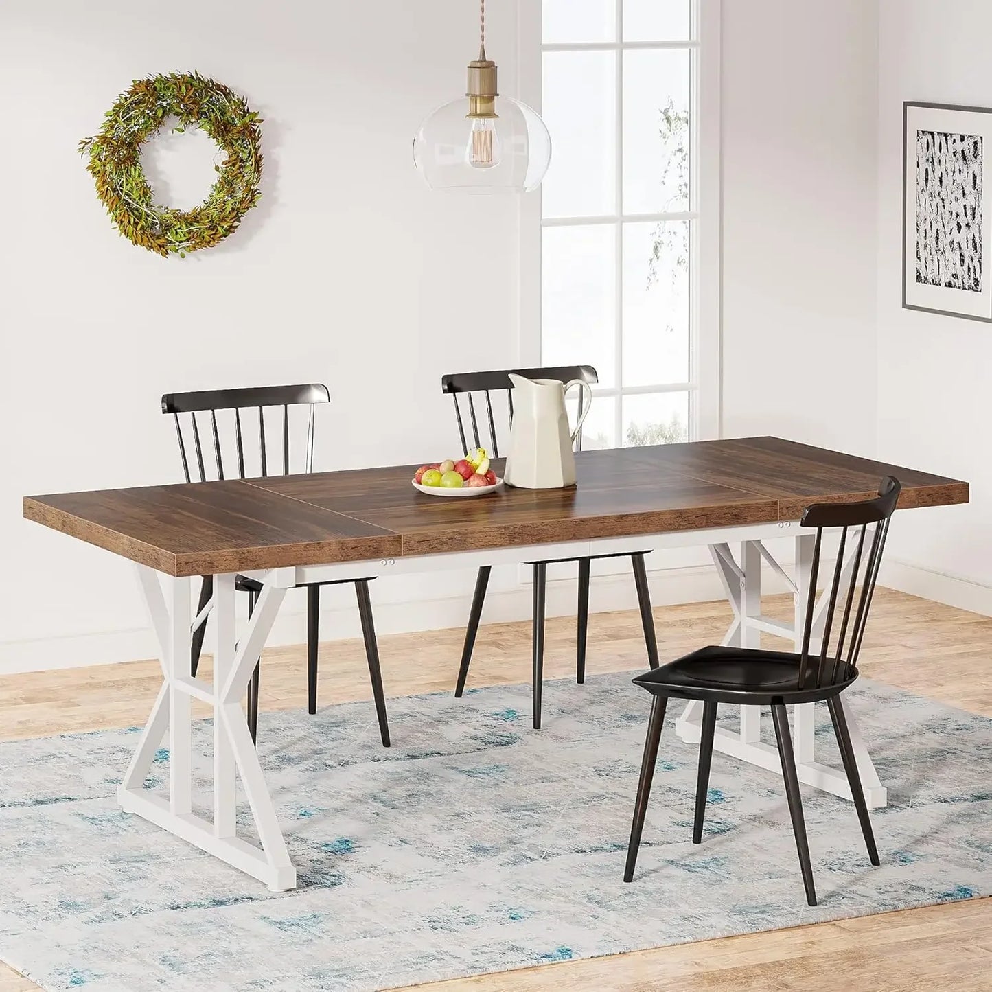 Dining Table For Six - Farmhouse Rustic Table - Kitchen Table For Six