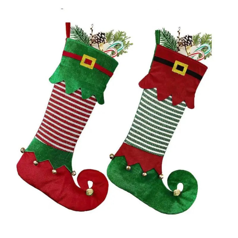 Christmas Stockings - Elf Boot - Red, Green