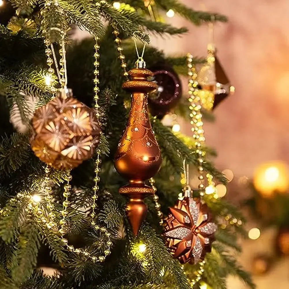 Christmas Tree Ornament Set *90 Pcs - Luxury Bronze Copper Gold