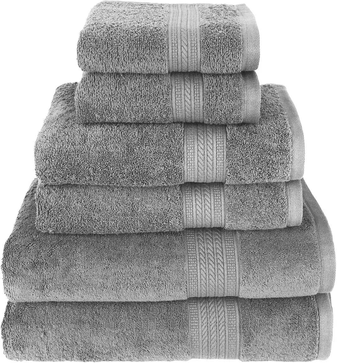 Bath Towel Set *6Pcs - 100% Ring Spun Cotton - Assorted Colors