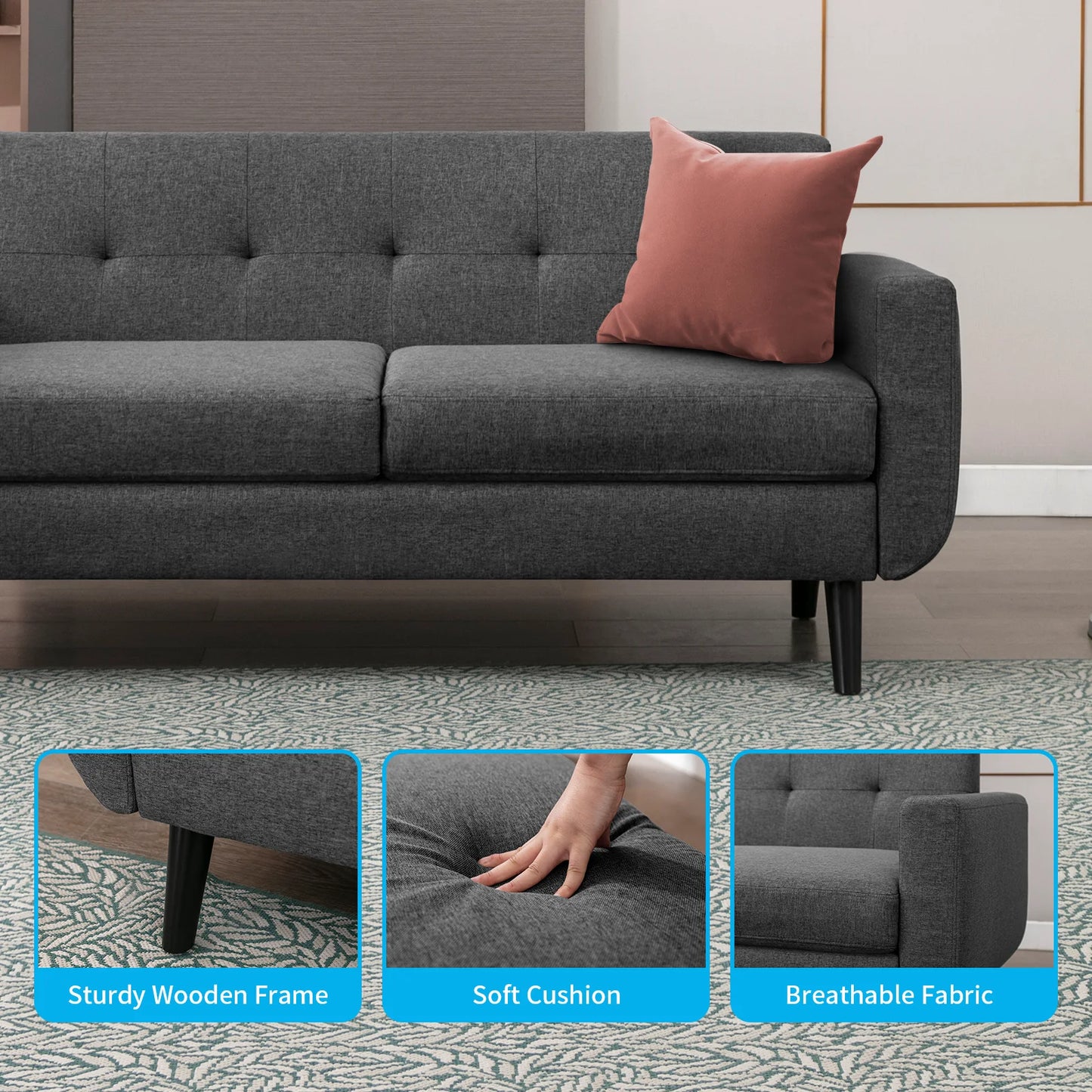 Sofa Loveseat Couch - Chesterfield Sofa - Apartment Furniture