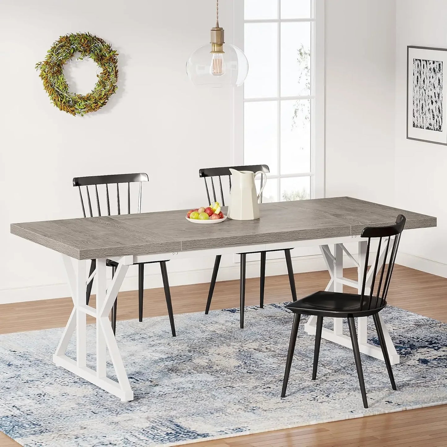 Dining Table For Six - Farmhouse Rustic Table - Kitchen Table For Six