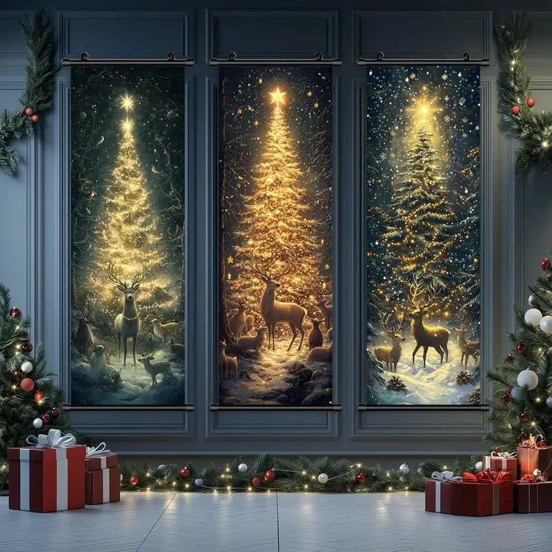 Christmas Themed Wall Hanging Banner Set *3Pcs