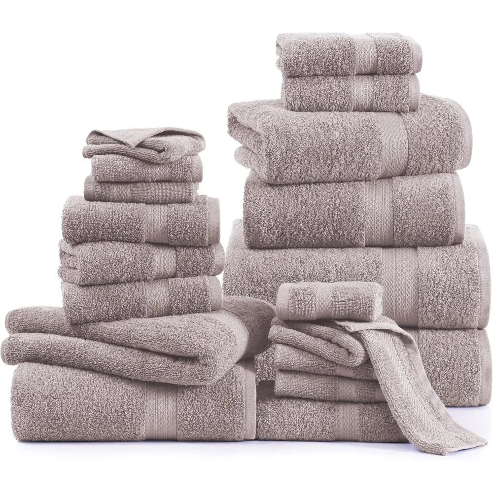 Bath Towels 24 Pcs - Luxury Microfiber - Seven Assorted Colors