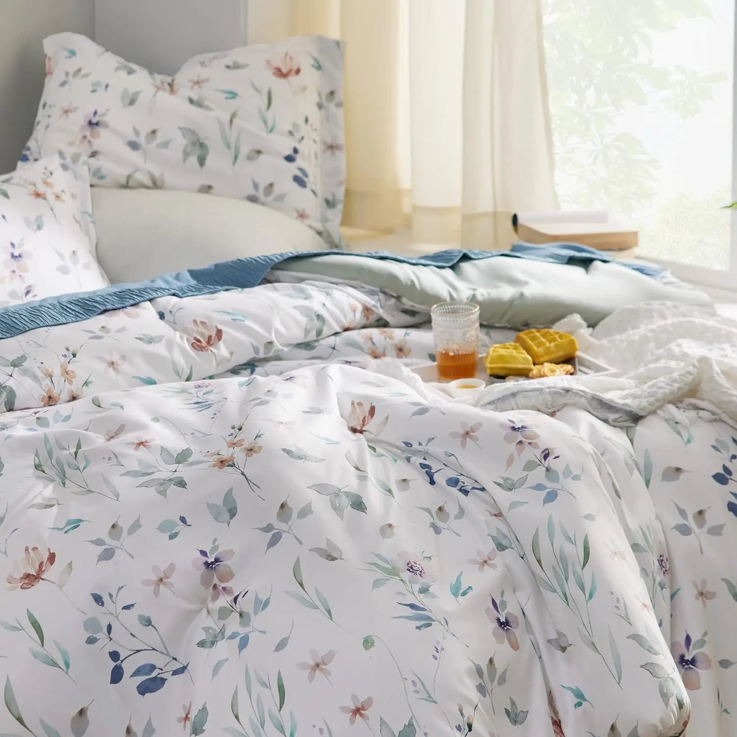 Bedsure Comforter Set *3Pcs - Botanical Pattern