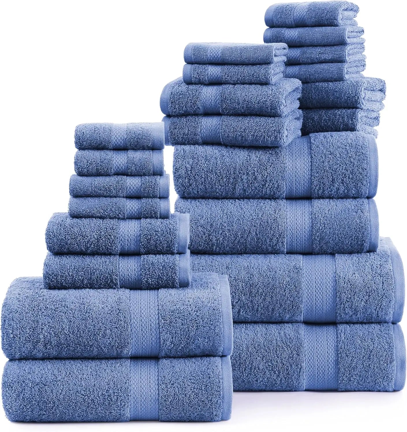 Bath Towels 24 Pcs - Luxury Microfiber - Seven Assorted Colors