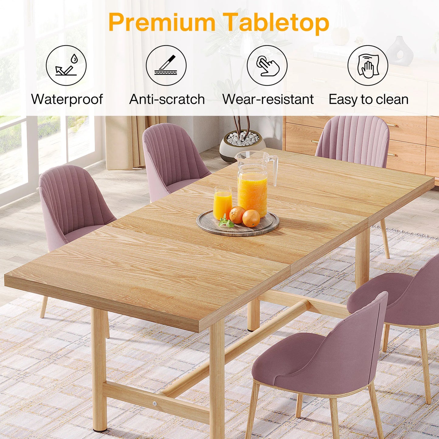 Diningroom Table - Kitchen Table - Wood - Seats 6