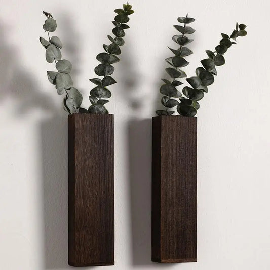 Wooden Wall Mount Plant/Flower Vases