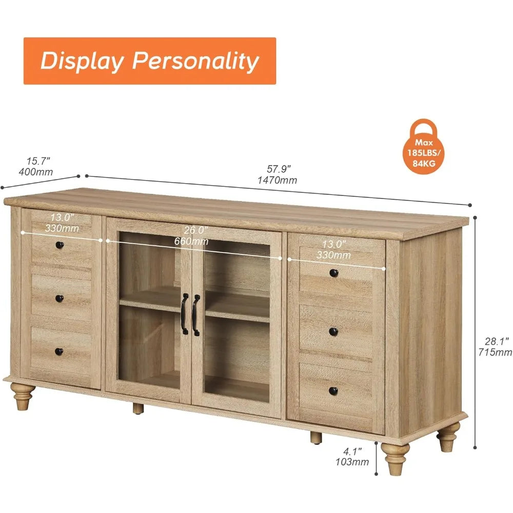 Media Console Cabinet - TV Stand, Universal - Entertainment Center